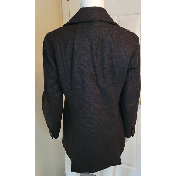 J.CREW Jacket Black Wool Thinsulate Lined Double Breasted Button Peacoat Size S - Picture 5 of 6